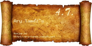 Ary Tamás névjegykártya